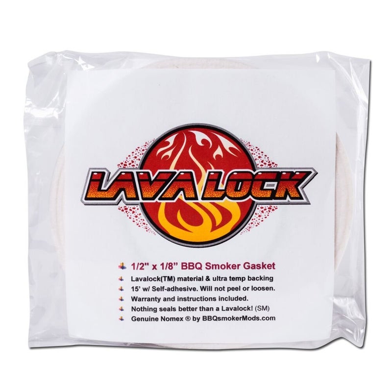 LAVALOCK 1/2" x 1/8" Nomex Grilling High Temp BBQ smoker gasket, white self stick - Image 1